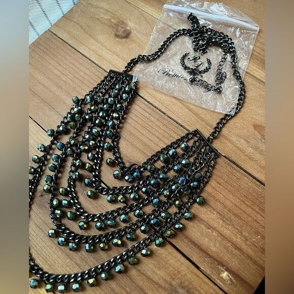 Premier Designs Hematite Statement Necklace - Picture 1 of 4